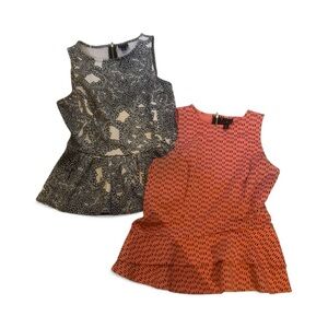 2 peplum Patterned Sleeveless Tops